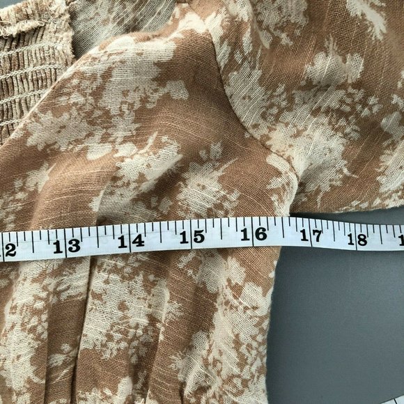 NEW Free People Midi Beige Floral Prairie Dress M - Picture 8 of 12